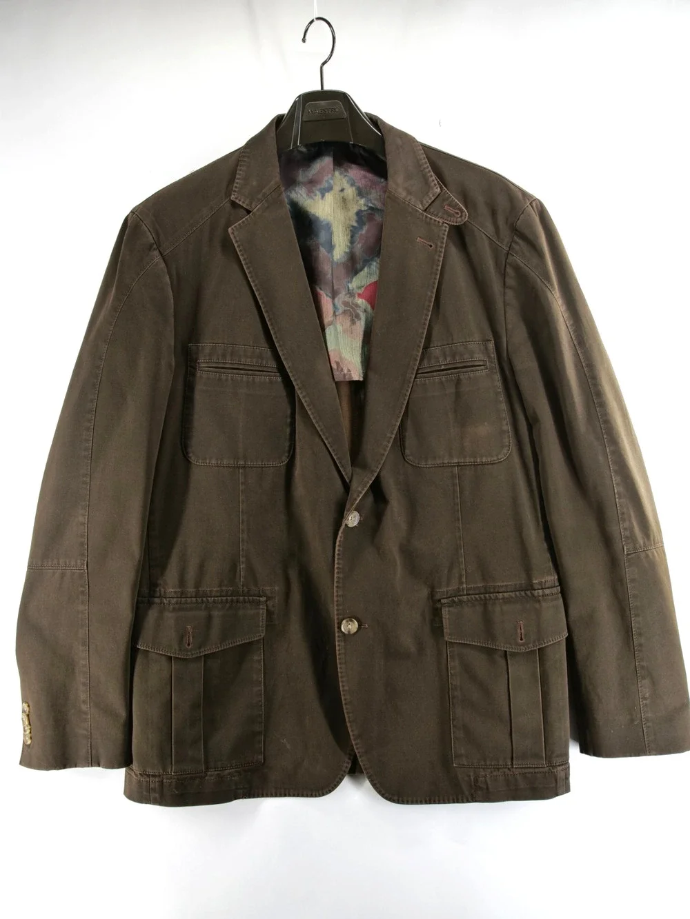 KROON Blazer Mens Size 44L Dark Brown Casual Suit Jacket Four Pockets